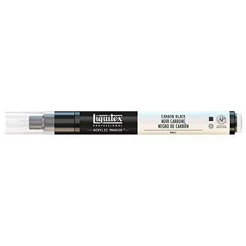 Liquitex Rotulador de Pintura acrílica, Punta Fina, Negro de carbón, 2-4 mm