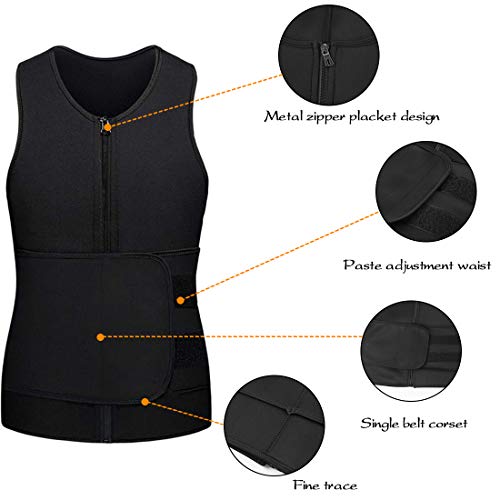 Litthing Chaleco Sauna para Hombre Fajas Deportivas Chaleco Sudoracion Camiseta Térmica Muscular Vest para Deporte Fitness