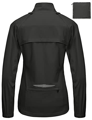 Little Donkey Andy - Chaqueta para correr y ciclismo, de secado rápido, para mujer, convertible, con factor de protección 50+, cortavientos con mangas desmontables - negro - XS