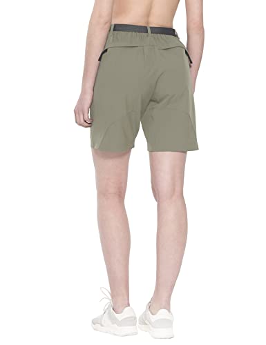 Little Donkey Andy Pantalones cortos de carga elásticos de secado rápido para mujer, para senderismo, camping, viajes, color plateado salvia talla XL