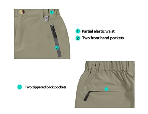 Little Donkey Andy Pantalones cortos de carga elásticos de secado rápido para mujer, para senderismo, camping, viajes, color plateado salvia talla XL
