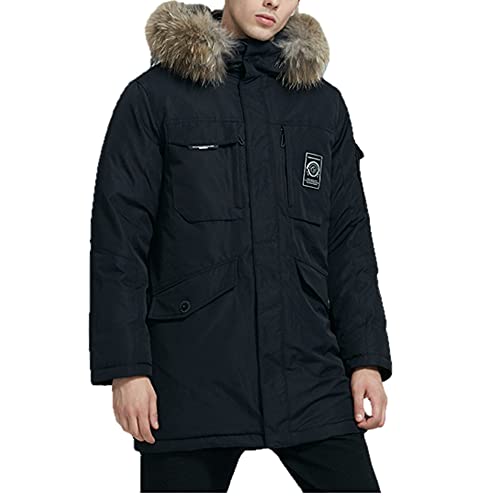 Liu Song Chaqueta abrigada para hombre, abrigo de con cuello de piel, ropa masculina de marca - M460,46, Federación de Rusia