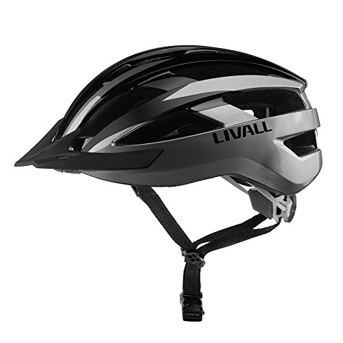 livall MT1 Música, luz trasera, intermitente, sistema de navegación, función de llamada y SOS bicicleta casco, todo el año, unisex, color schwarz/anthrazit, tamaño 58-62 cm