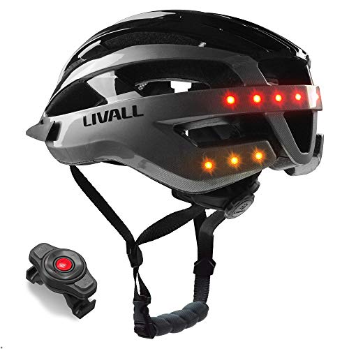 LIVALL MT1 Musik, Rücklicht, Blinker, Navigation, Anruffunktion und SOS-System Casco de Bicicleta, Unisex Adulto, Negro/Antracita, M (54-58 cm)