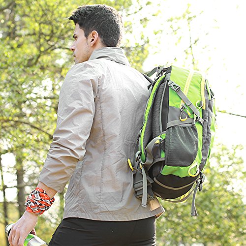 Lixada 40L Resistente al Agua Mochila, Portátil Mochila Trekking, Laptop Daypack, Durable Impermeable, para Escalada, Viajes, Actividades al Aire Libre (Naranja)