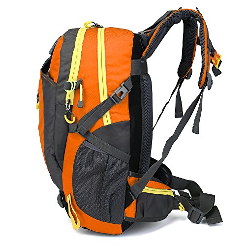 Lixada 40L Resistente al Agua Mochila, Portátil Mochila Trekking, Laptop Daypack, Durable Impermeable, para Escalada, Viajes, Actividades al Aire Libre (Naranja)