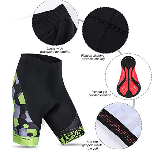 Lixada Maillot Ciclismo Hombre Verano Respirable Secado Rápido Camisa de Manga Corta y Pantalones Cortos de Gel Acolchado