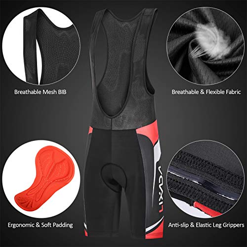 Lixada Maillots de Ciclismo Hombres Camiseta y Pantalones Cortos de Ciclismo Conjunto de Ropa para Ciclismo al Aire Libre