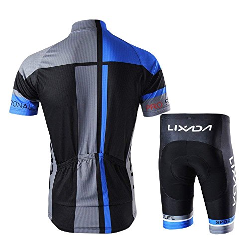 Lixada Maillots de Ciclismo Hombres Camiseta y Pantalones Cortos de Ciclismo Conjunto de Ropa Para Ciclismo Al Aire Libre