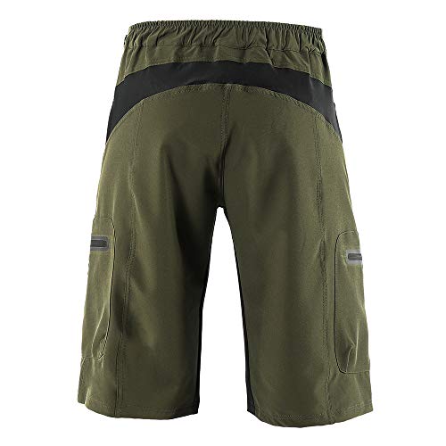 Lixada Pantalones Cortos de Ciclismo para Hombre, de Secado Rápido, Transpirables, para Deportes Al Aire Libre, para Correr,Pantalones Cortos Casuales con 6 Bolsillos