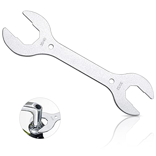 Llave Inglesa para Bicicleta 30/32/36/40mm 1 Pcs Llaves de Doble Boca Antióxido, Herramienta de Reparación de Llave de Pedal para Auriculares, Llave de Conos para Eje de Pedalier Scooter de Bicicleta