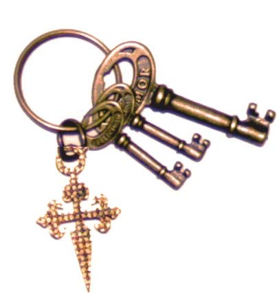 Llavero amuleto llaves y Cruz de Santiago (Completo, preparado y ritualizado suerte