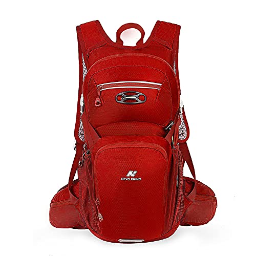 Local Lion 18L/12L Mochilas de Ciclismo hidratacion de Deportes al Aire Libre de Senderismo Excursion Multifuncional Nylon para Unisex (Rojo-12L)