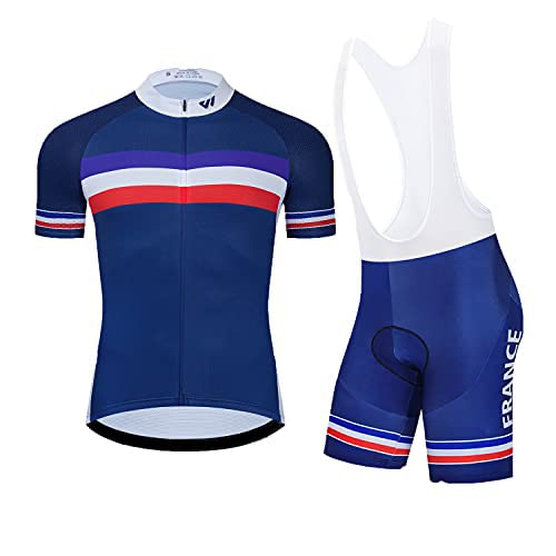 logas Conjunto de Maillot de Ciclismo y Pantalones Cortos de Secado Rápido Mtb Manga Corta 3D Acolchado Traje