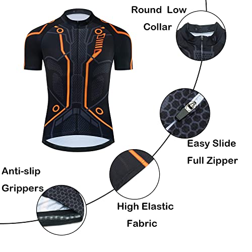 logas Hombres Ciclismo Traje de manga corta Ciclismo Jersey Mens Mtb Top y acolchado Bib Shorts Ciclismo Sets para hombres