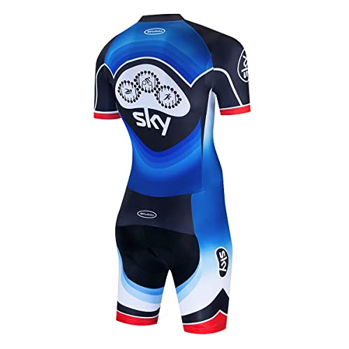 logas Triatlón Tri Traje Hombre Manga Corta Ciclismo Una Pieza Skinsuit Sport Body para Ciclismo/Correr/Natación