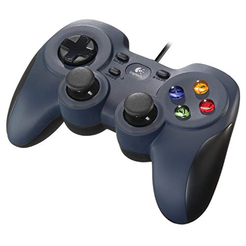 Logitech F310 Gamepad con Cable, Distribución Tipo Consola, Mando de Dirección 4 Conmutadores, Comodidad de Sujeción, Cable 1,8m, PC - Azul/Gris