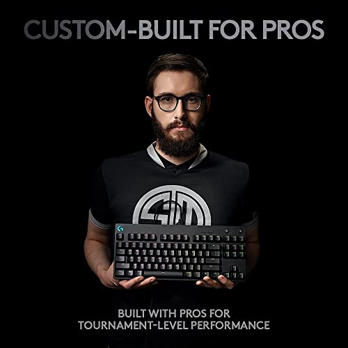 Logitech G PRO TKL Teclado Gaming Mecánico sin teclado numérico, Teclas GX-Clicky Azules, RGB LIGHTSYNC, Diseño portátil para esports, Cable Micro USB Desmontable, Disposición QWERTY US - Negro