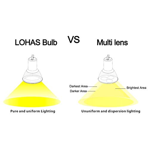 LOHAS 5 x 6W GU10 Bombilla LED, Lámparas Halógenas Equivalentes a 50W, Blanco Calído, 3000K, 500LM, Angulo de Haz de 120°, 230-240V, No Regulable