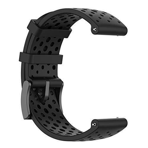 LOKEKE Suunto Spartan Sport - Correa de repuesto de silicona de 24 mm para Suunto Spartan Sport Wrist HR Baro/Suunto D5/Suunto 9 barro (silicona negra)