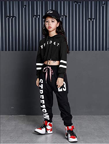 LOLANTA Ropa Hip Hop Chicas, Conjunto de Pantalones Joggers Niña,Traje de Baile Callejero