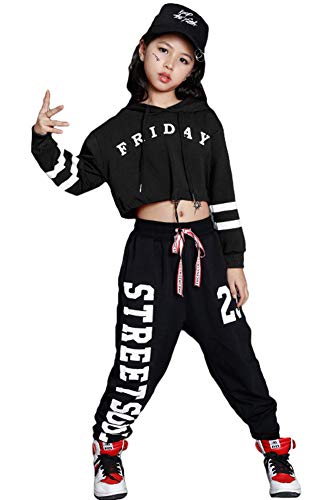 LOLANTA Ropa Hip Hop Chicas, Conjunto de Pantalones Joggers Niña,Traje de Baile Callejero