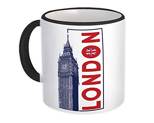 Londres : Taza de Regalo : Big Ben Reino Unido Inglaterra Viajes de recuerdo Reino Unido británico - Blanco con mango negro