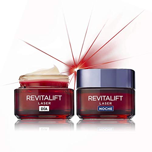 L'Oréal Paris Revitalift Láser Set de Crema de Día y Crema de Noche Anti-Edad, Triple Acción y Antiarrugas, 50 ml cada una