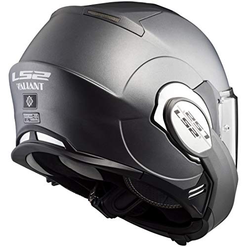 LS2 Casco de moto NC VALIANT MATT TITANIUM, Titanium, XXL