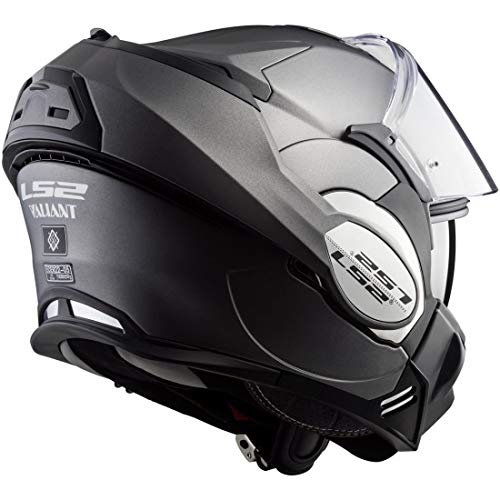 LS2 Casco de moto NC VALIANT MATT TITANIUM, Titanium, XXL