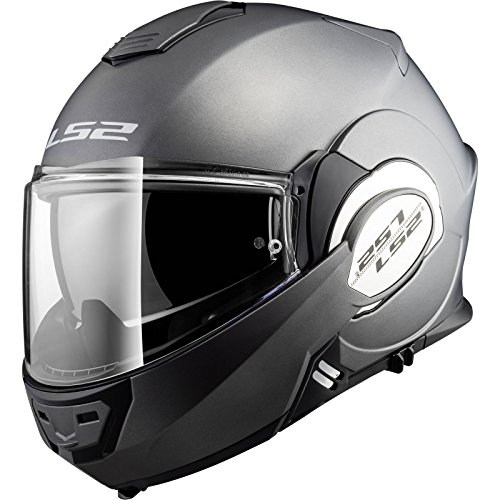 LS2 Casco de moto NC VALIANT MATT TITANIUM, Titanium, XXL