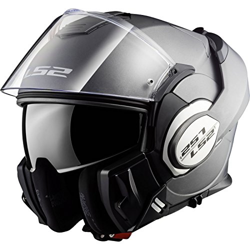 LS2 Casco de moto NC VALIANT MATT TITANIUM, Titanium, XXL