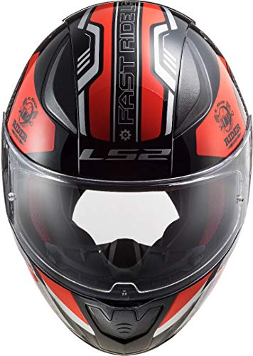 LS2, Casco integral de moto Rapid, Stratus, NG M, Negro Rojo Gris