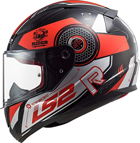 LS2, Casco integral de moto Rapid, Stratus, NG M, Negro Rojo Gris