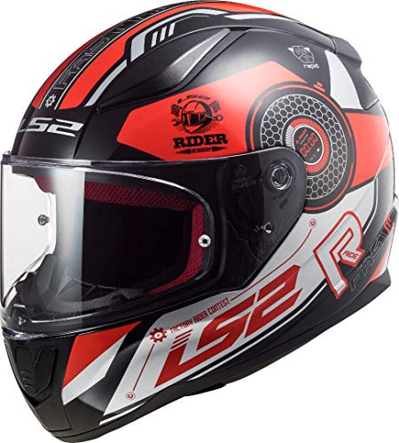 LS2, Casco integral de moto Rapid, Stratus, NG M, Negro Rojo Gris