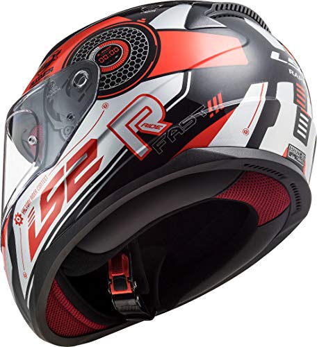 LS2, Casco integral de moto Rapid, Stratus, NG M, Negro Rojo Gris