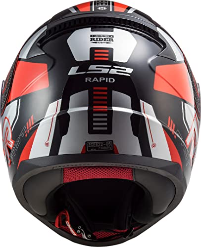 LS2 Rapid Stratus Casco de Moto, Unisex-Adult, Negro Rojo Gris, L