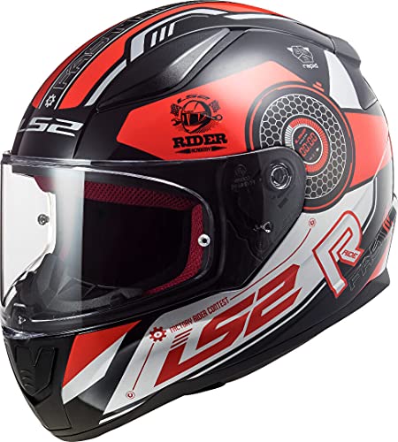 LS2 Rapid Stratus Casco de Moto, Unisex-Adult, Negro Rojo Gris, L