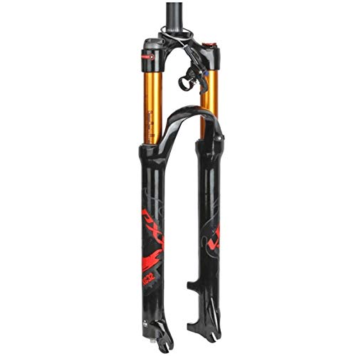 LSRRYD Horquilla Bicicleta 26 27.5 29 In Amortiguador Aire MTB Suspensión Bicicleta Tubo Recto/Cono Hombro/Control Remoto Freno Disco Recorrido 100mm QR 9mm (Color : C, Size : 29inch)