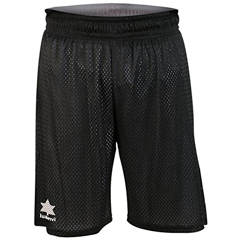 Luanvi Triple Bermuda Reversible de Basket de Baloncesto, Unisex Adulto, Negro y Blanco, M