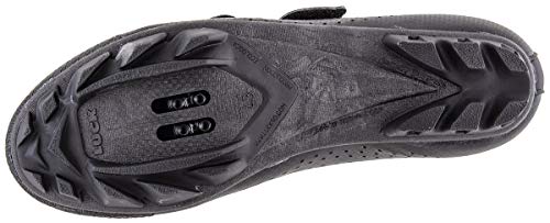 LUCK | Zapatillas Ciclismo MTB Matrix Color Negro Carbón | Hombre y Mujer | Triple Tira de Velcro para Ajuste Óptimo | Suela de Carbono Rígida, Ligera (Negro, 44)