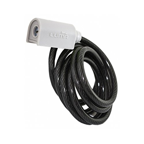 LUMA Enduro 7318 Candado Cable, Unisex Adulto, Blanco, 8 mm / 185 cm