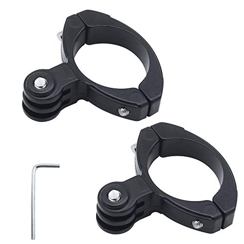 LumenTY 2 Juegos Soporte Adaptador de Manillar Bicicleta Aluminio Manillar Mounts para en Manillar de Bicicleta o Moto Soporte de Soporte de cámara Deportiva para Gopro Hero/cámaras de acción- Negro