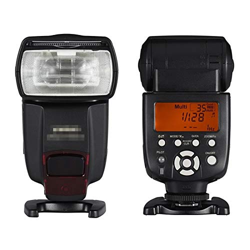 Lwieui Flash Speedlite Wireless TTL Slave Flash Speedlite GN58 Sistema De Reciclaje De Alta Velocidad Admite La Actualización De Firmware USB para el Retrato de Boda (Color : Black, Size : One Size)