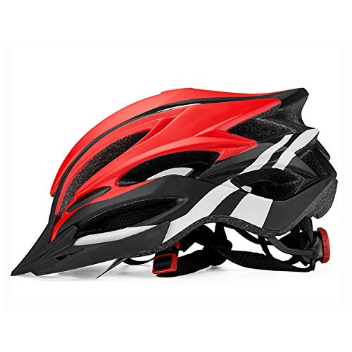 LXJ - Casco de ciclismo para hombre, cómodo, transpirable, para bicicleta de carretera, totalmente moldeado, Hombre, rojo