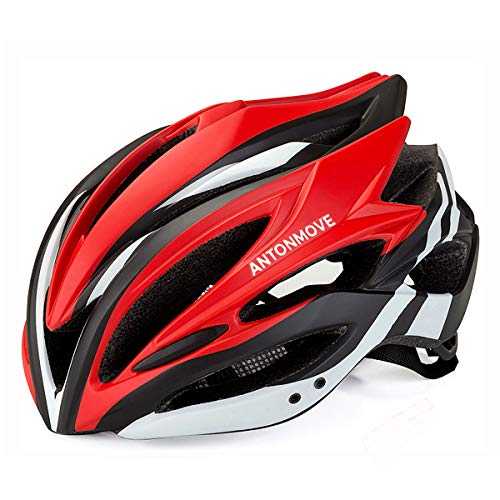 LXJ - Casco de ciclismo para hombre, cómodo, transpirable, para bicicleta de carretera, totalmente moldeado, Hombre, rojo