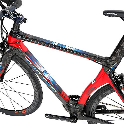 LXZH Specialized Bicicleta de Carretera Carbono, Bicicletas de Carreras 22 Velocidad Shimano R8000 para Hombre Mujer,Amarillo,50CM