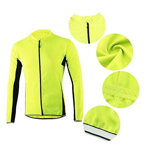 LY4U Maillot de Ciclismo de Manga Larga para Hombre Ciclismo Ciclismo Tops MTB Transpirable de Secado rápido Camisa de Bicicleta de montaña Ropa de Bicicleta de Carreras