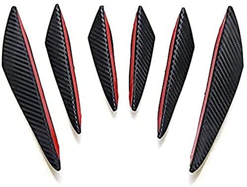 LYBH 6 Unids/Set Universal Parachoques Delantero Labio Decoración Difusor Divisor Aletas Body Spoiler Canards Valence Chin Car Tuning Canard (Color: Negro 6Pc)