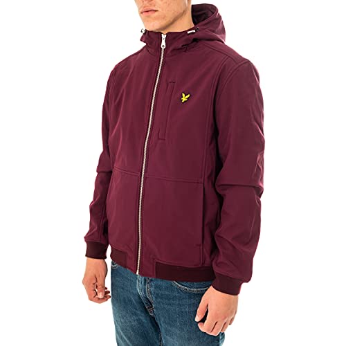 Lyle & Scott Chaqueta de Hombre de cáscara Blanda jk1214v Z562 Burgundy L